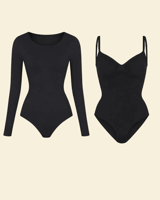 ReshapeIt™ Shapewear Body 2er-Pack Schwarz – Langarm + Kurz