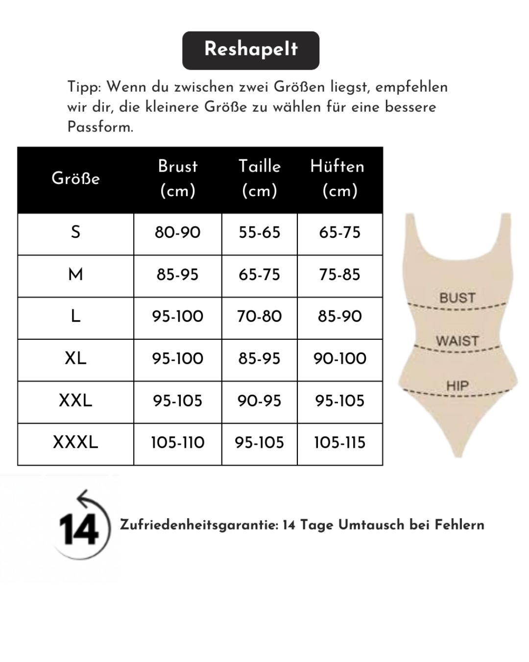 ReshapeIt Tanga Bodysuit Invisible – Nahtlos & Zweite-Haut-Effekt (Beige)