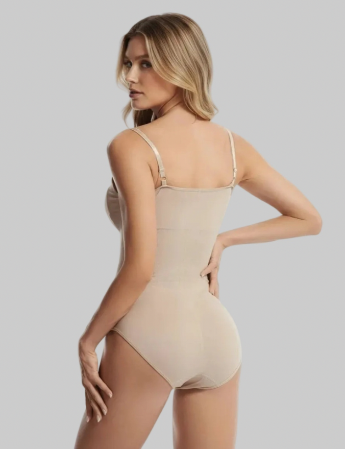 Shapewear Body Panty Damen – Beige Rückansicht mit Po-Effekt