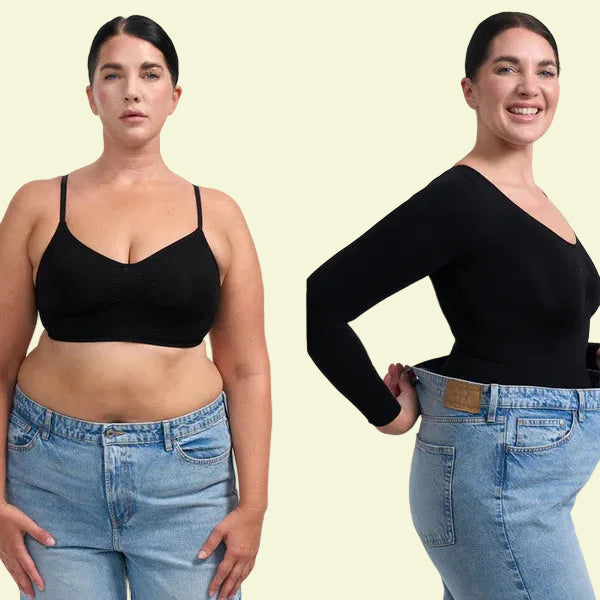 ReshapeIt™ Shapewear Langarm 2er-Pack – Schwarz & Elfenbeinweiß