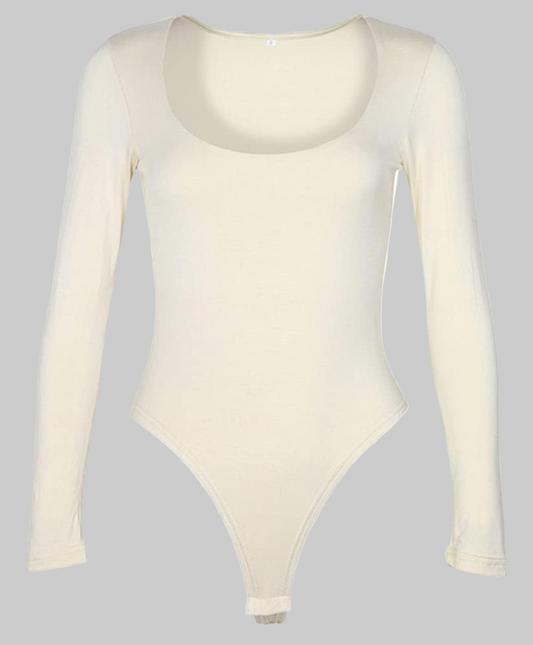 ReshapeIt™ Bodysuit Long Sleeve – Perfekte Passform für Taille und Bauch (Elfenbeinweiß)