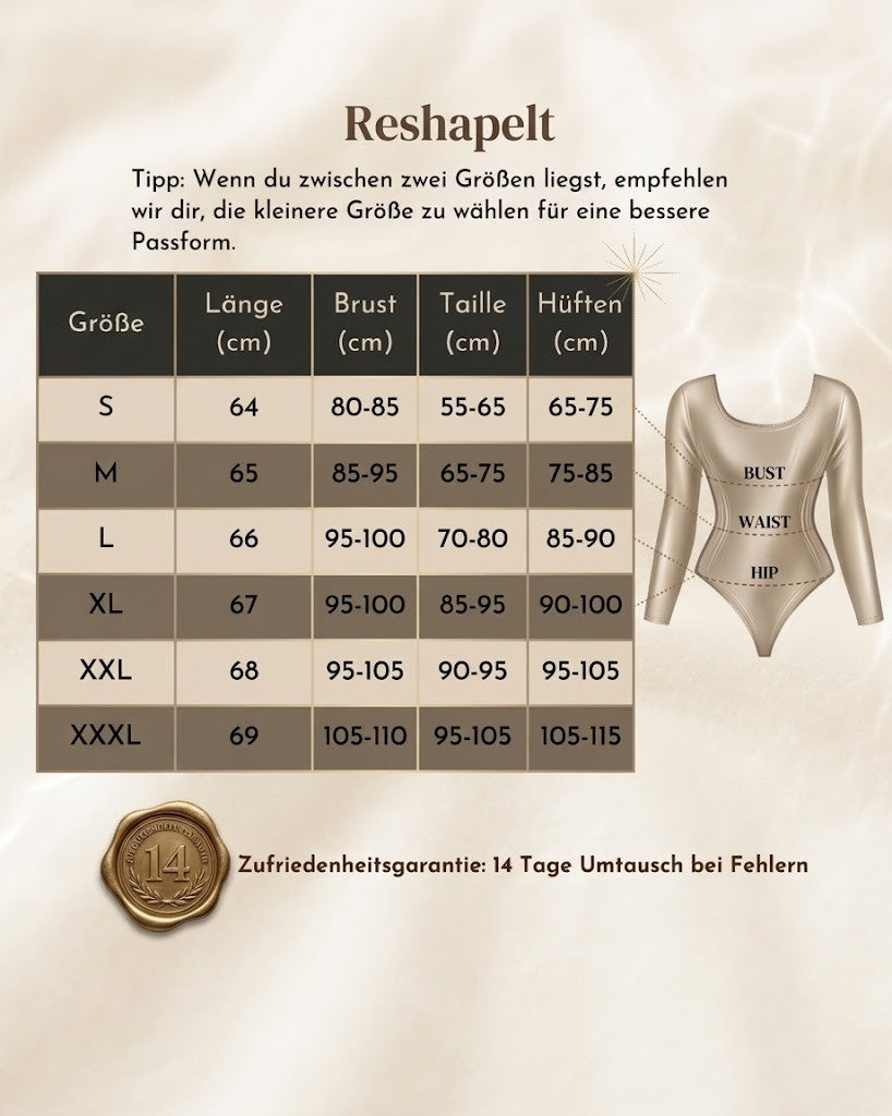 ReshapeIt™ Shapewear Langarm 2er-Pack – Schwarz & Elfenbeinweiß