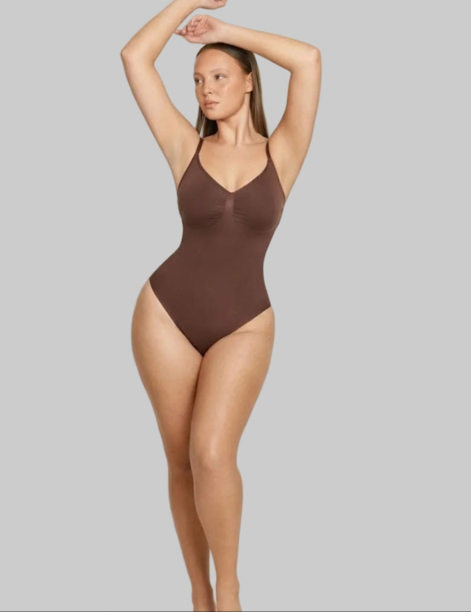 Shapewear Body Panty Damen – Bauch und Taille in Braun mit Po-Effekt