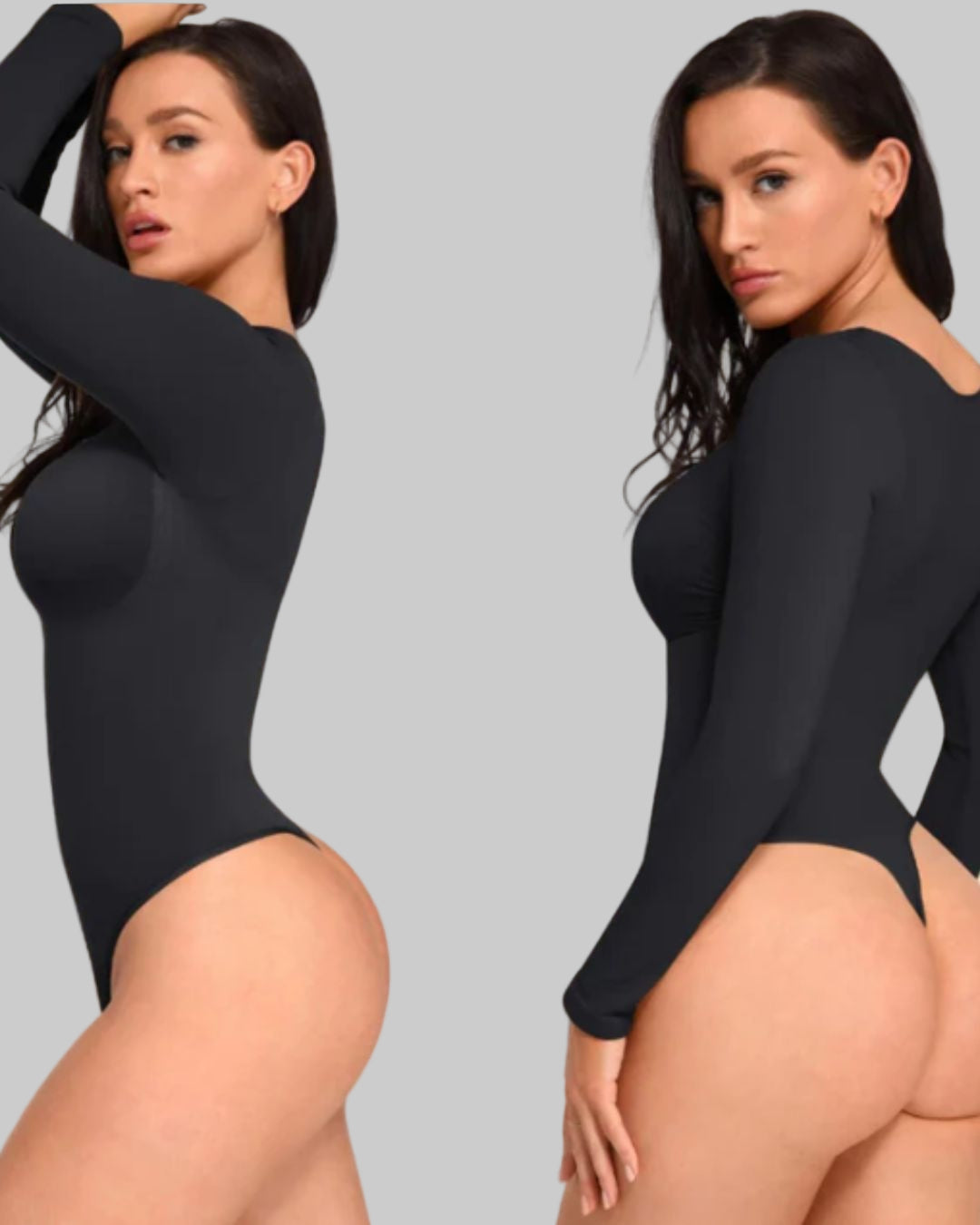 ReshapeIt™ Bodysuit Long Sleeve – Perfekte Passform für Taille und Bauch (Schwarz)