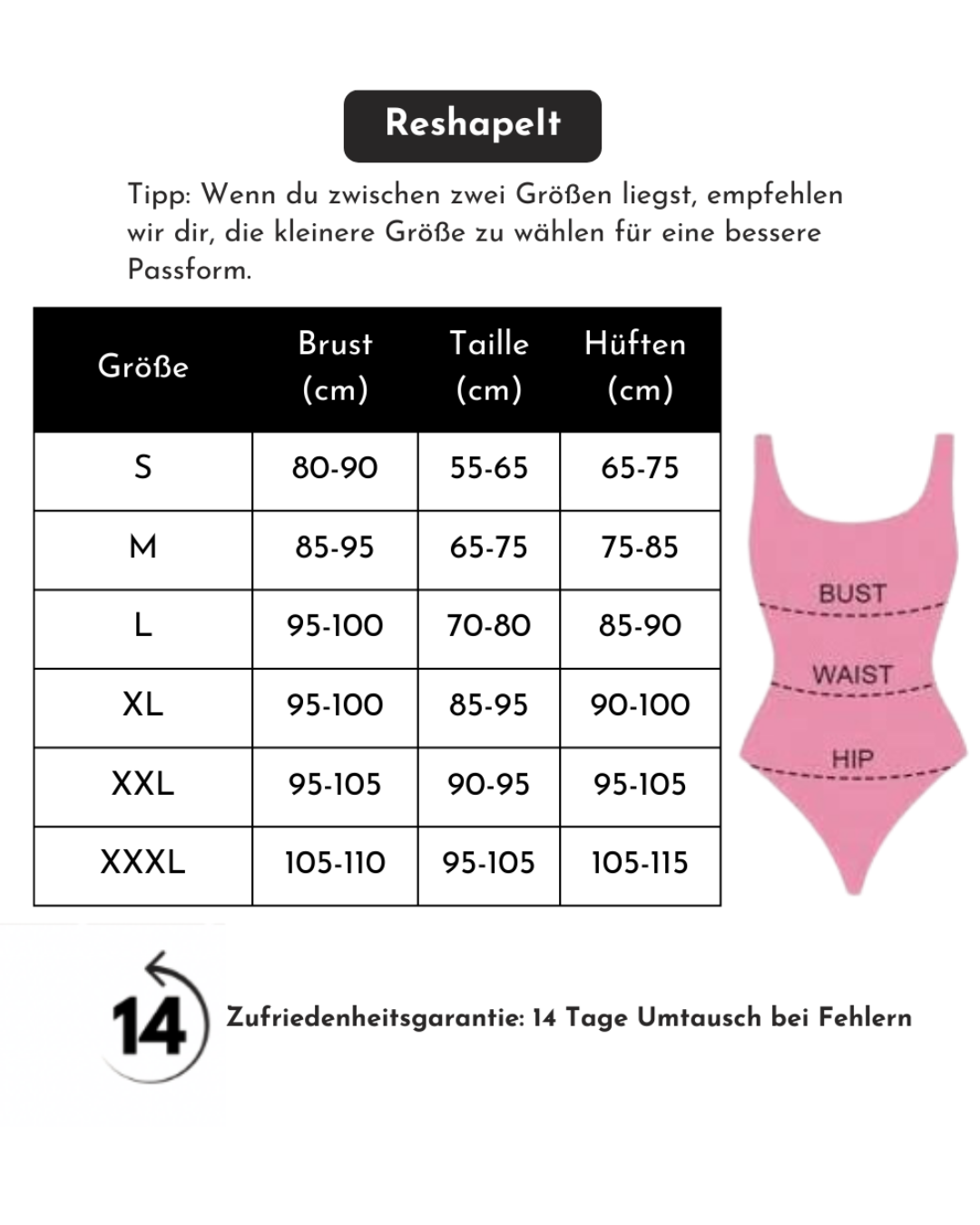 ReshapeIt Tanga Bodysuit Sanfte Kompression – Weich & Formend (Hot Pink)