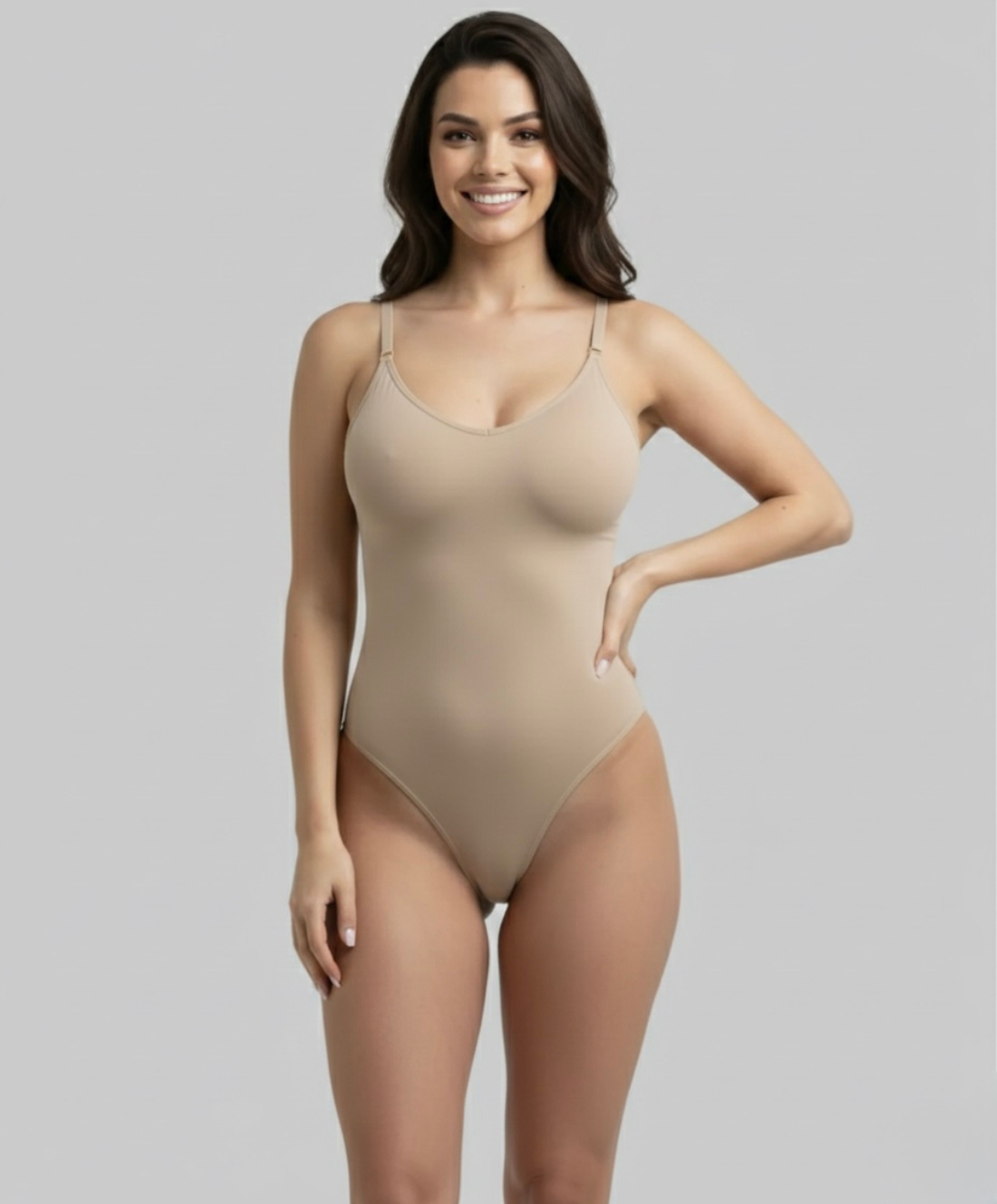 Shapewear Body Beige Nude Vorderansicht - Unsichtbar unter Kleidung