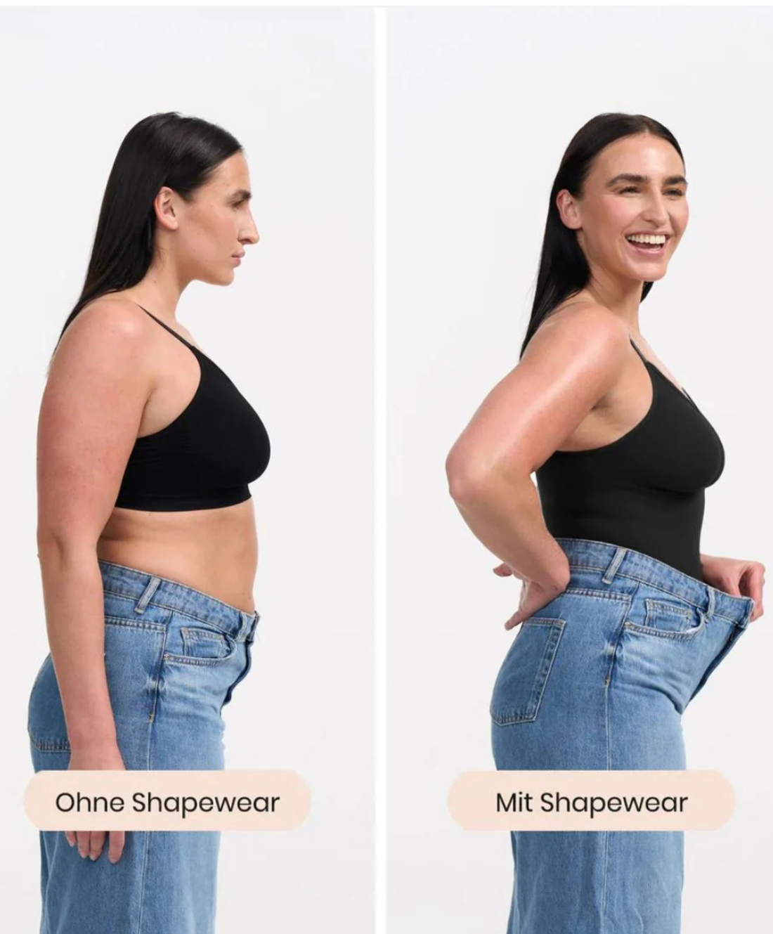 Shapewear Body Schwarz Material - Premium Qualität atmungsaktiv