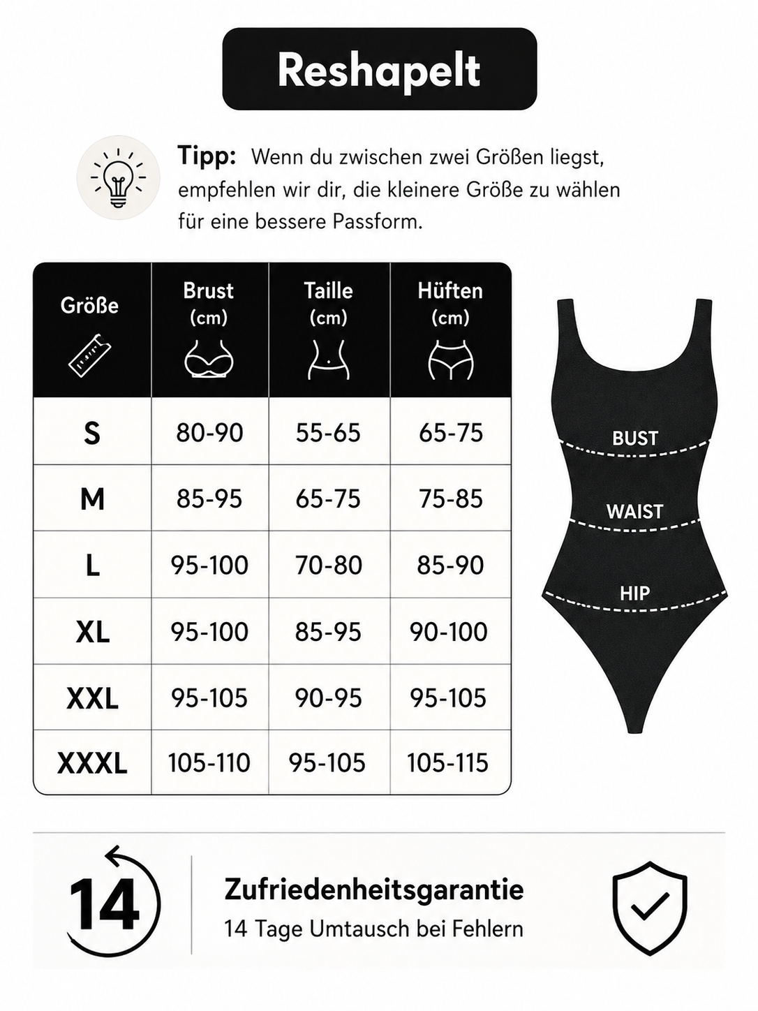 ReshapeIt™ Shapewear Body Damen 2er-Pack – Langarm & Kurzarm