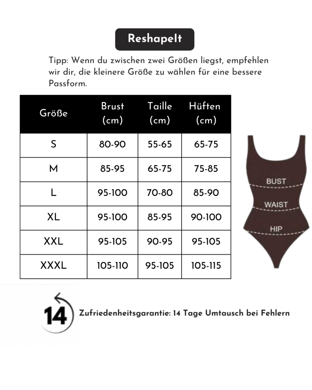 ReshapeIt Tanga Bodysuit Thermo – Wärmend & Figurformend (Braun)