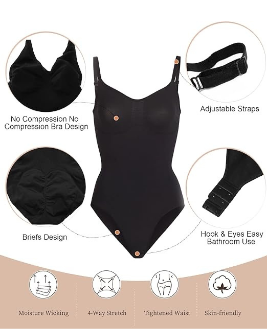 ReshapeIt Panty Bodysuit – Po-Lifting & Flacher Bauch (Schwarz)